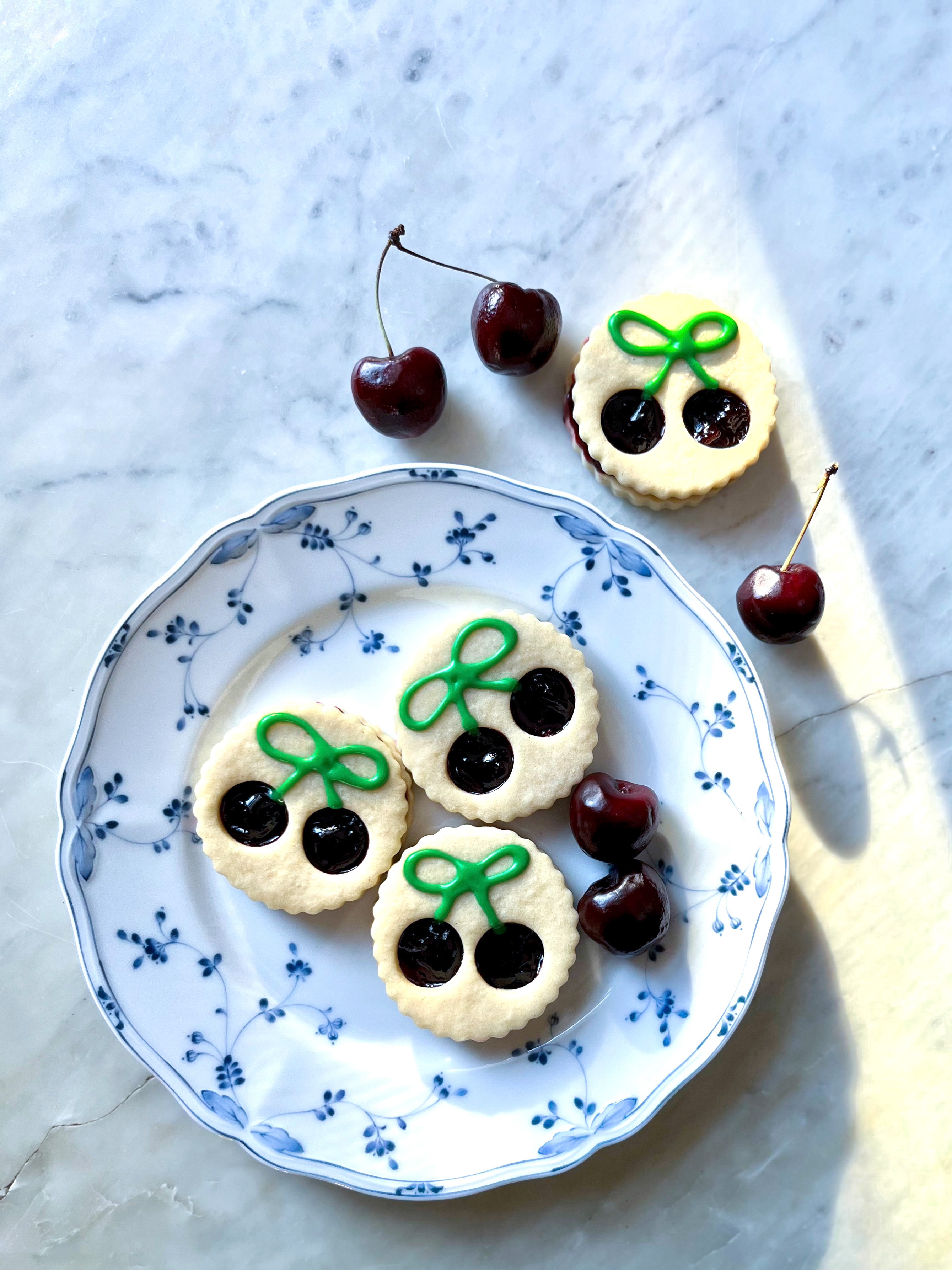Cherry Linzer Cookies
